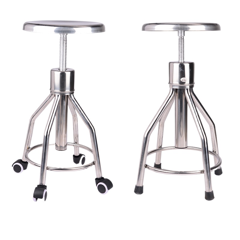 Medical Lab Chair - Sgabello rotondo sollevabile in acciaio inossidabile